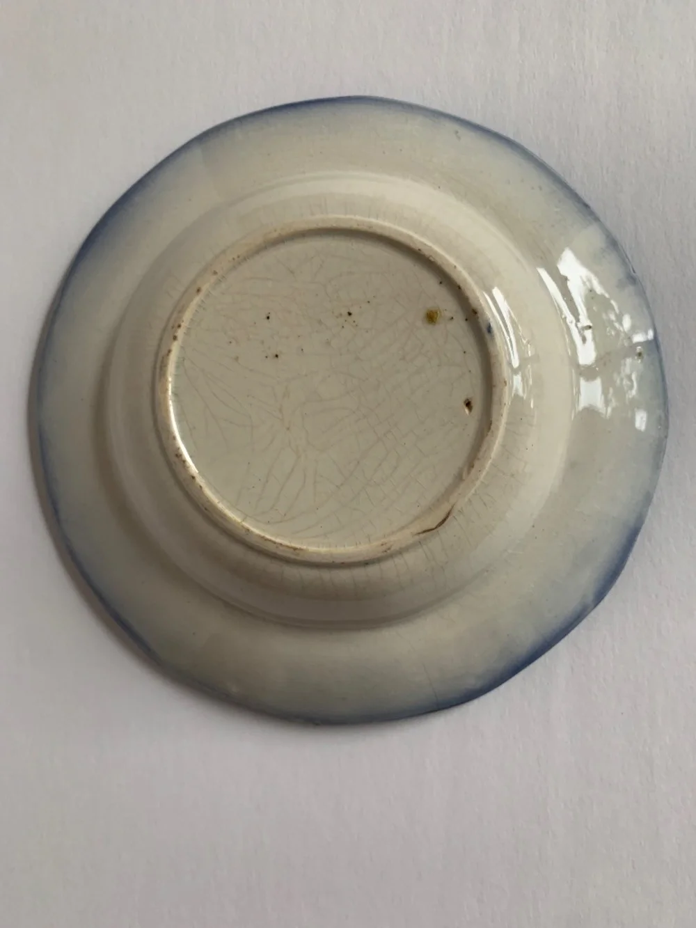 Antique Flow Blue “Chapoo” Berry Dish – 5” Pagoda Pattern